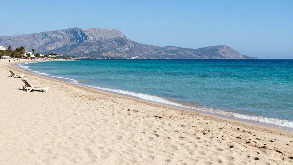 La plage de sable de Malia en Crète